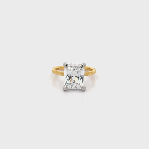 Radiant 2c Crystal Solitaire Ring - La Costa Organic Jewelry