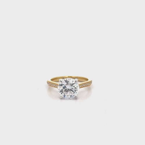 Round Crystal Solitaire Ring 2ct Gold - La Costa Organic Jewelry