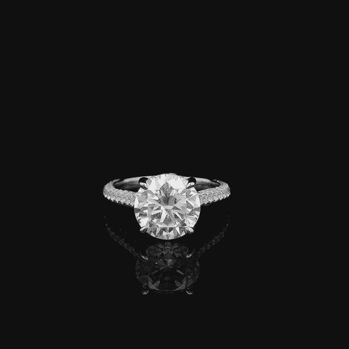 Round 3ct Crystal Solitaire Ring - La Costa Organic Jewelry