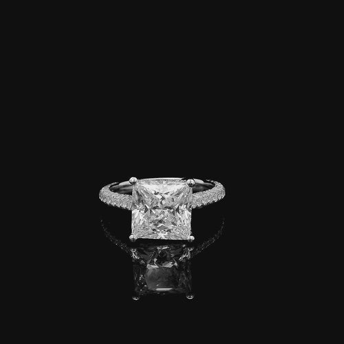 Radiant Square 3ct Crystal Solitaire Ring - La Costa Organic Jewelry